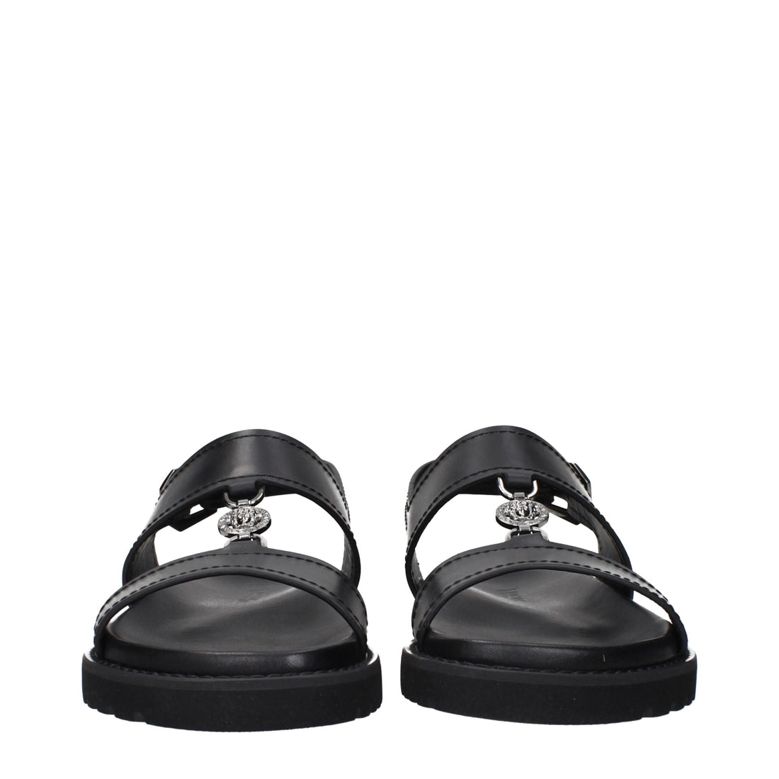 Versace Black Leather Sandals