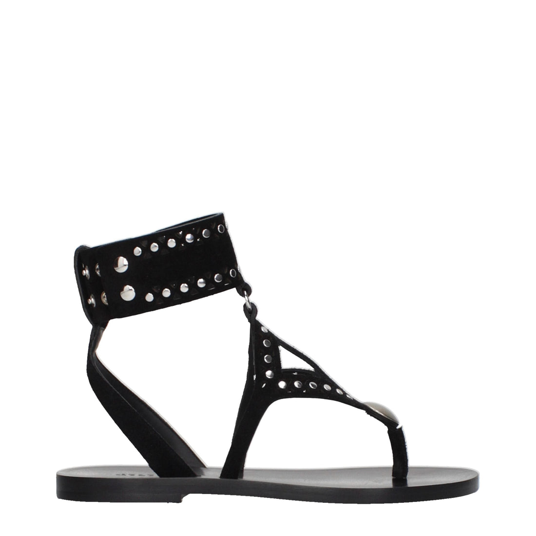 Isabel Marant Black Leather Flip-Flop Sandals