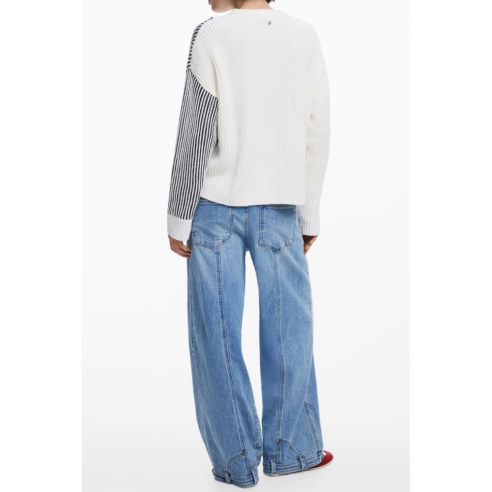 Pull femme en coton blanc Desigual