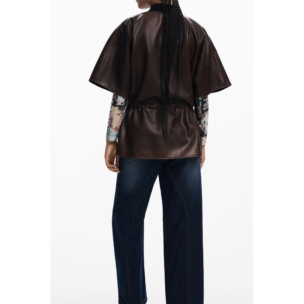 Poncho Desigual en polyéthylène marron pour femme
