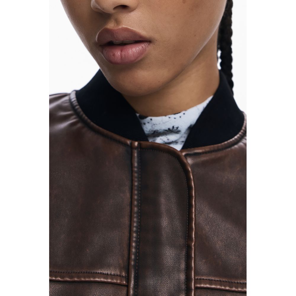 Poncho Desigual en polyéthylène marron pour femme