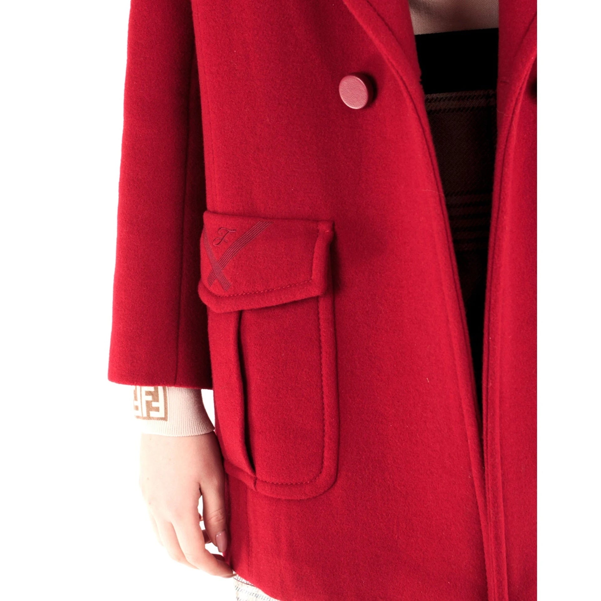 Fendi Fur Collar Wool Coat