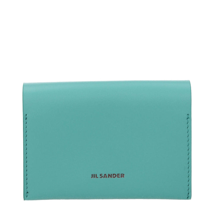 Jil Sander Green Leather Cardholder