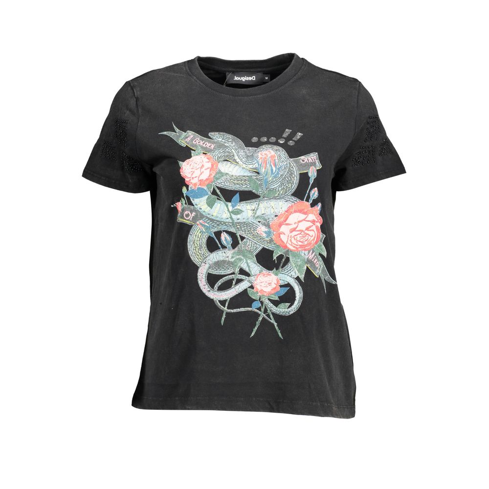 T-shirt en coton noir Desigual