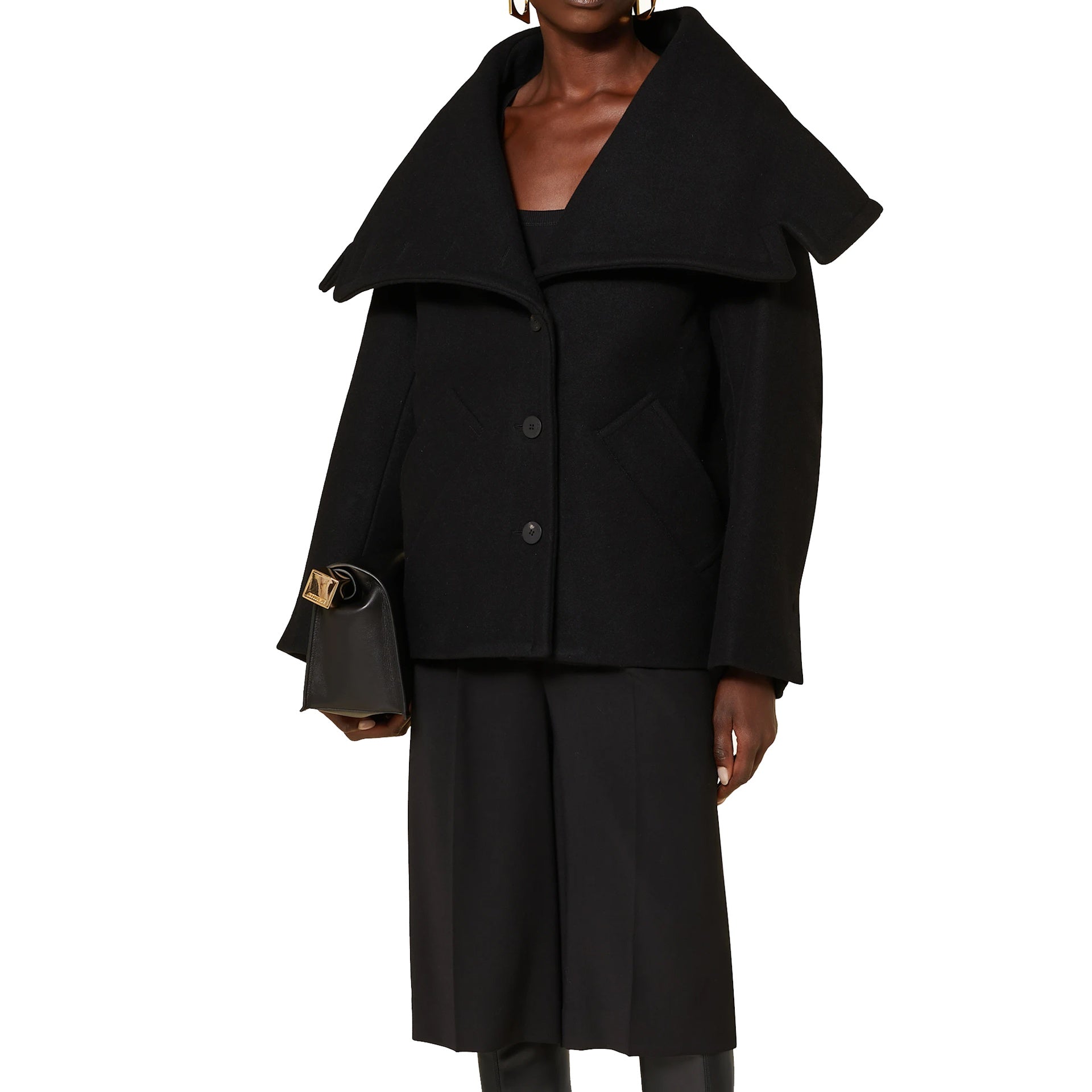 JACQUEMUS Le Caban Caruso Draped-collar Jacket Black – Siebentaschen