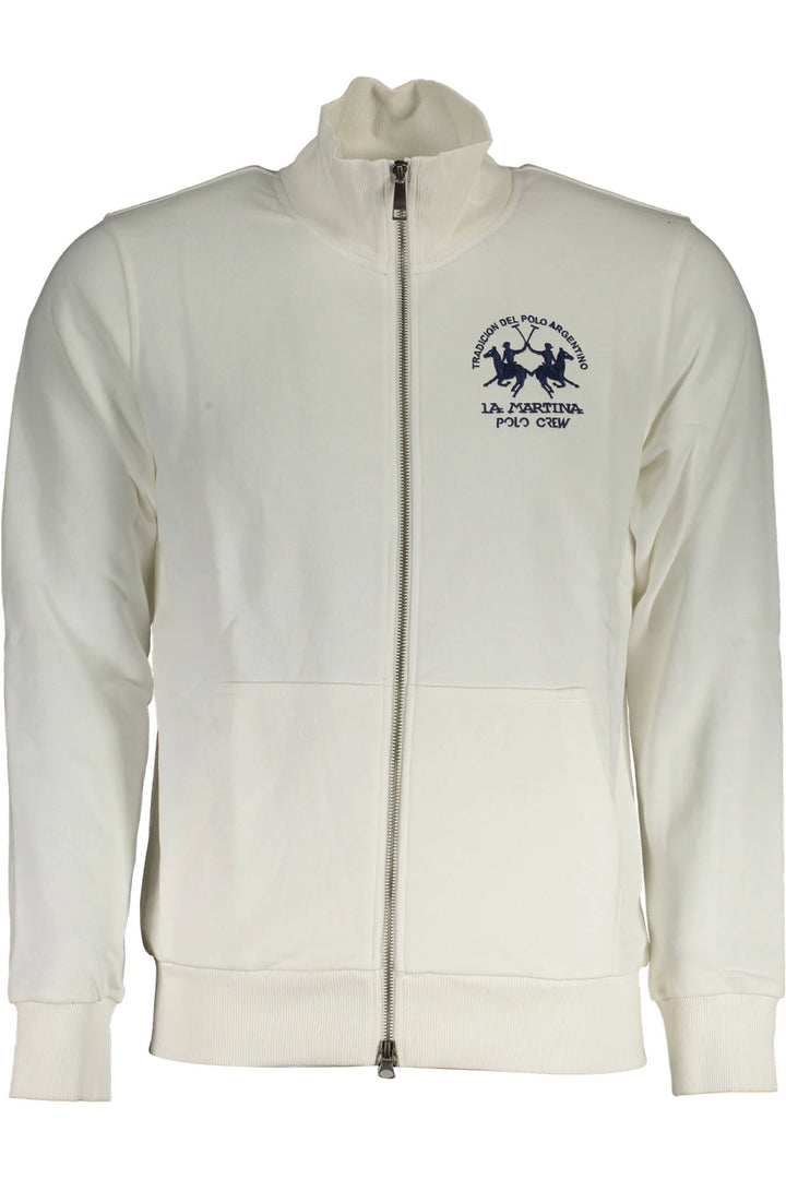 LA MARTINA MEN&#39;S WHITE ZIP-UP SWEATSHIRT