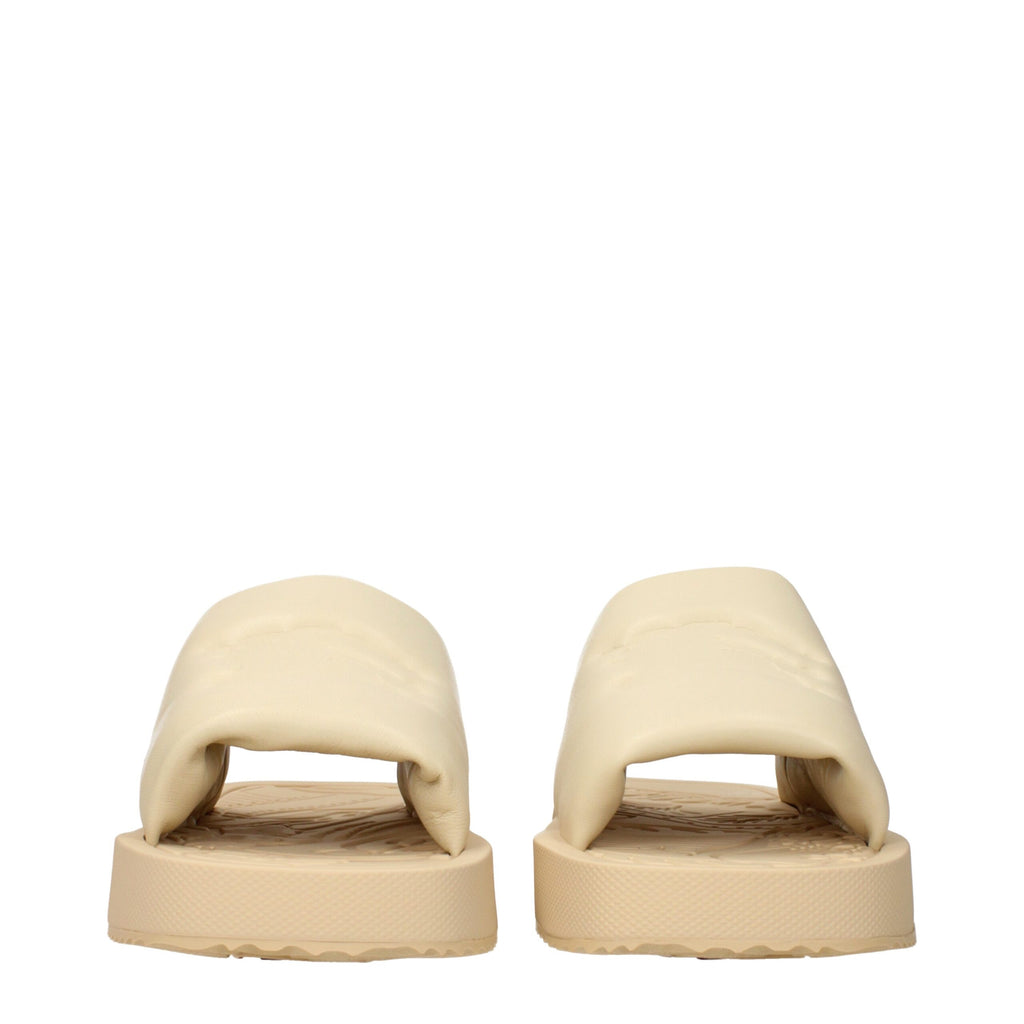 Burberry Beige Leather Slippers