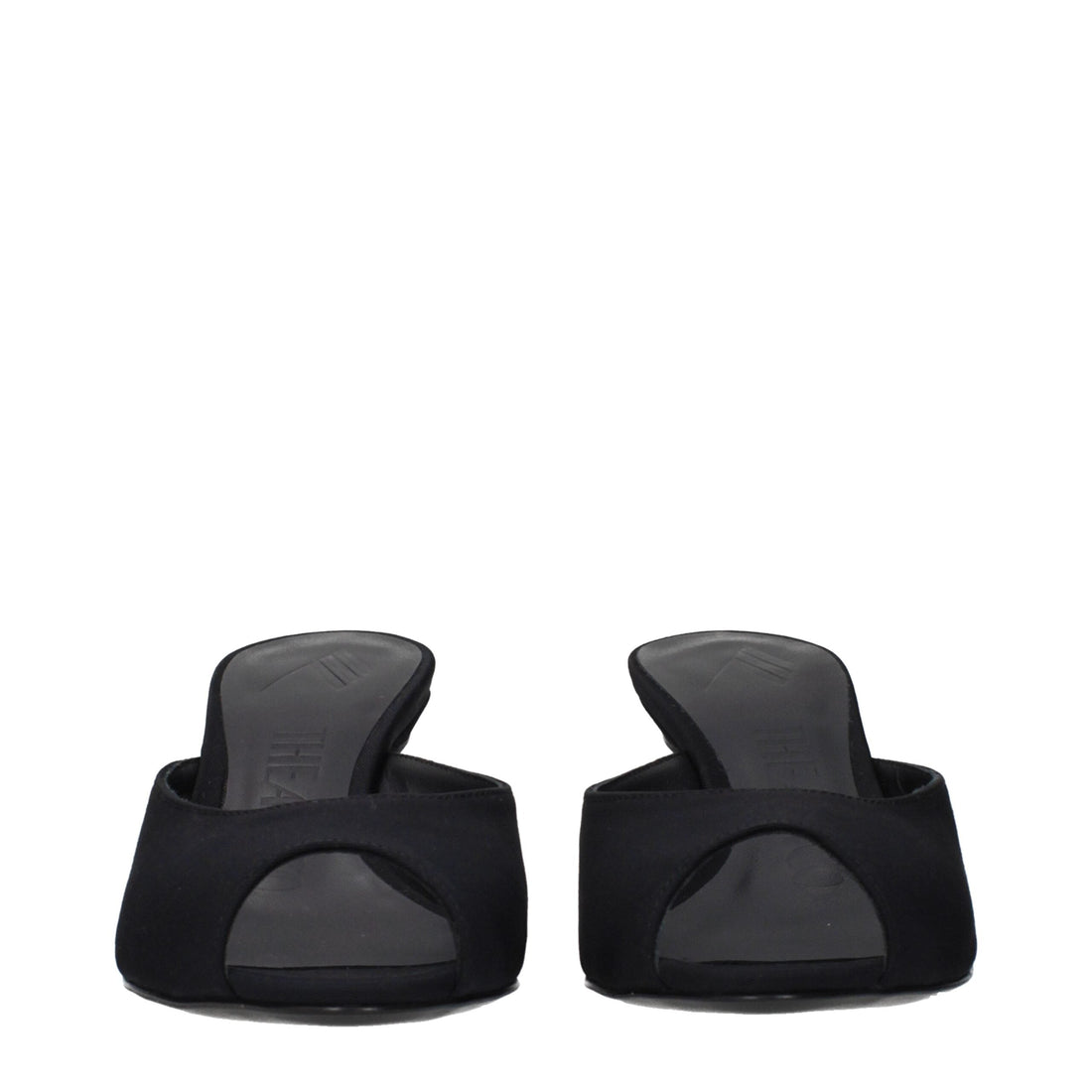 The Attico Black Fabric Flat Sandals