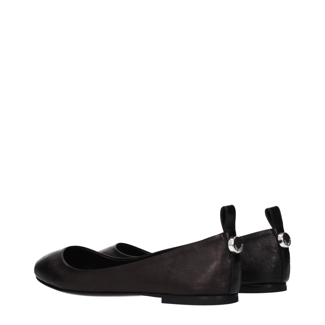 The Attico Black Leather Ballet Flats