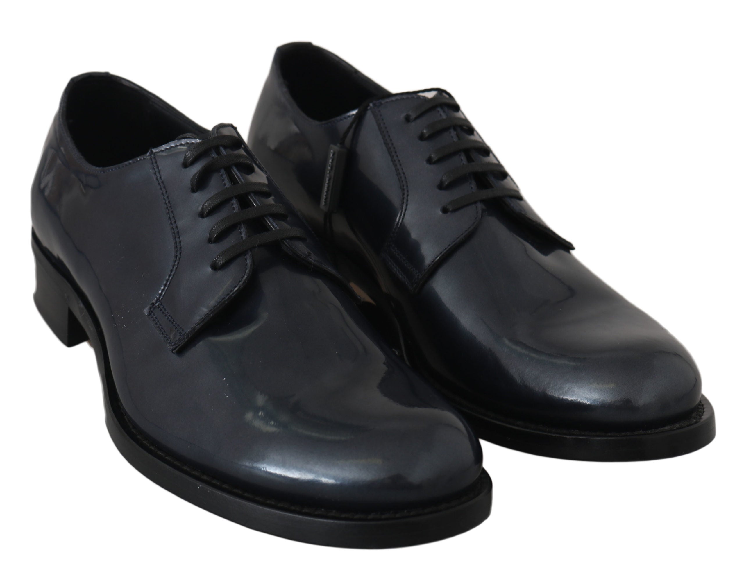 Chaussures Derby élégantes en cuir bleu Dolce &amp; Gabbana