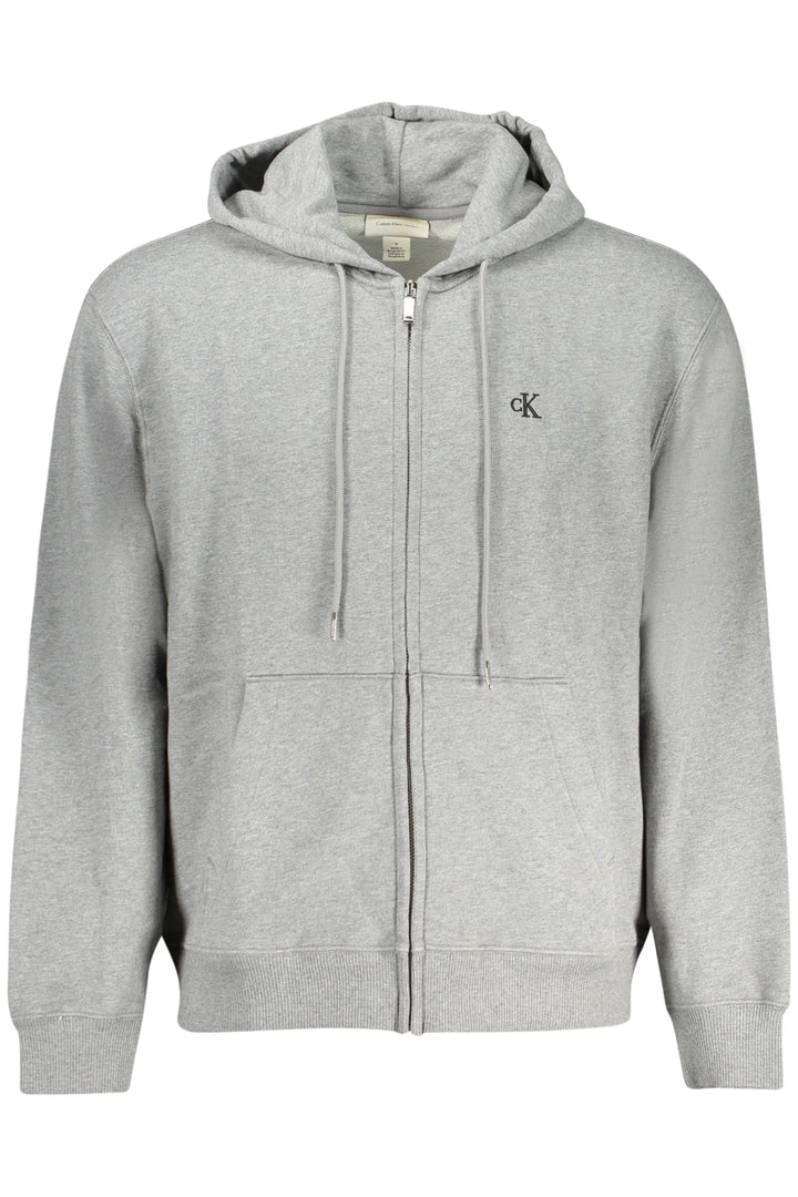 CALVIN KLEIN MEN&#39;S ZIPPED SWEATSHIRT GREY