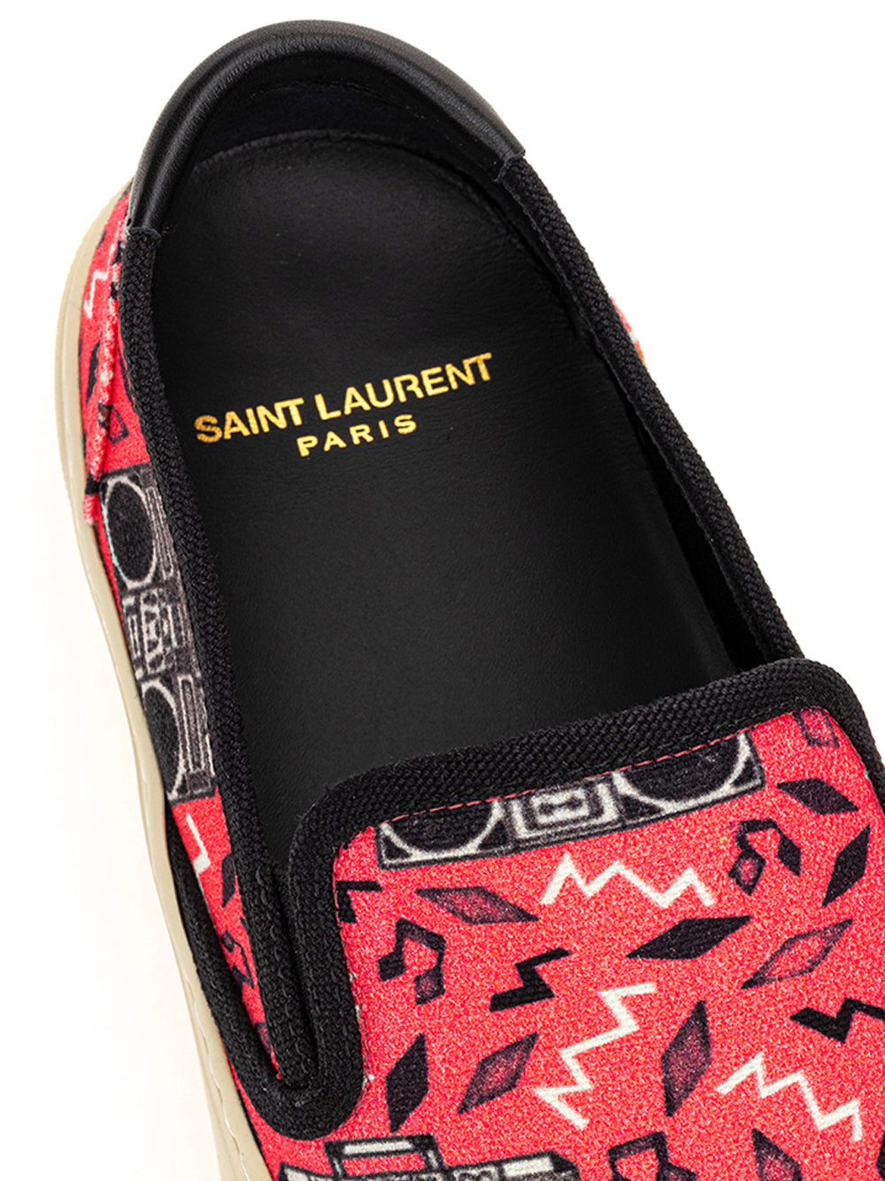 Pink Canvas Slip-On with Radio Print Saint Laurent