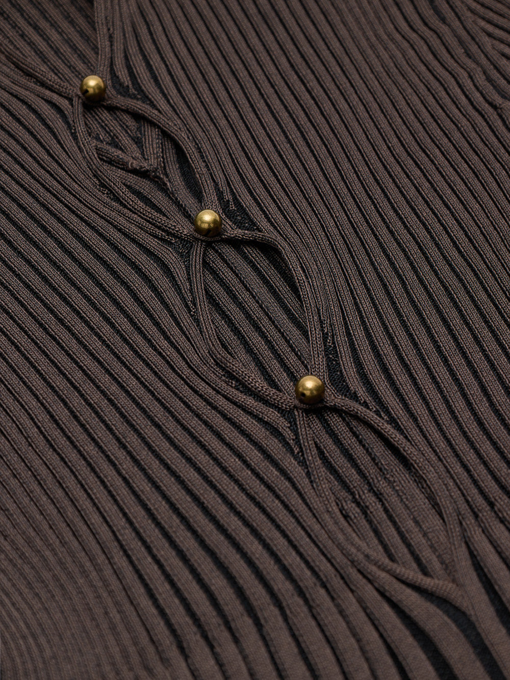 Bottega Veneta Brown Viscose Pleated Sweater