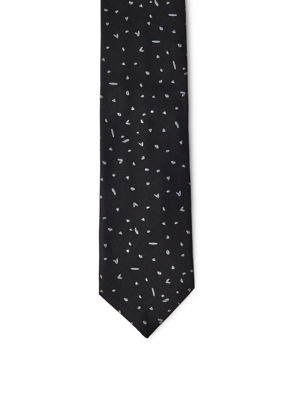 Jil Sander Black Silk Tie with Micro Print 7cm