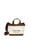 Tom Ford T-Screw Medium Tote in Ivory Canvas & Brown Leather – Siebentaschen