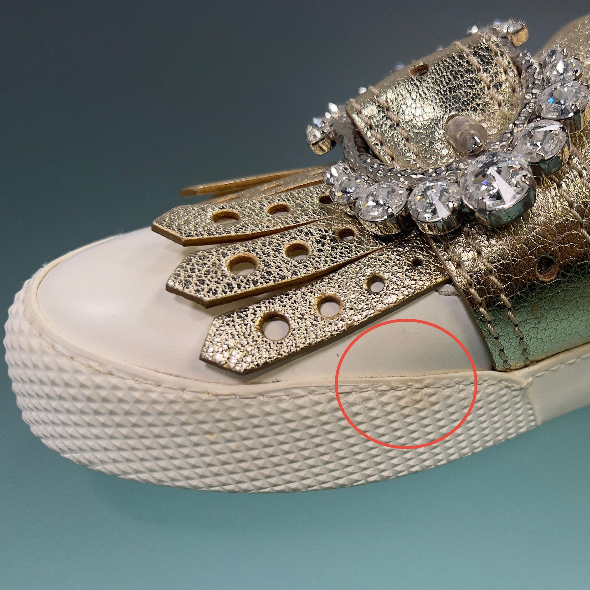 Miu Miu Embellished Sneakers - WOMEN SHOES - MIU MIU - Tluxy New