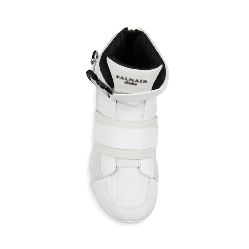 Balmain Exton Mixed-Media High-Top Sneakers