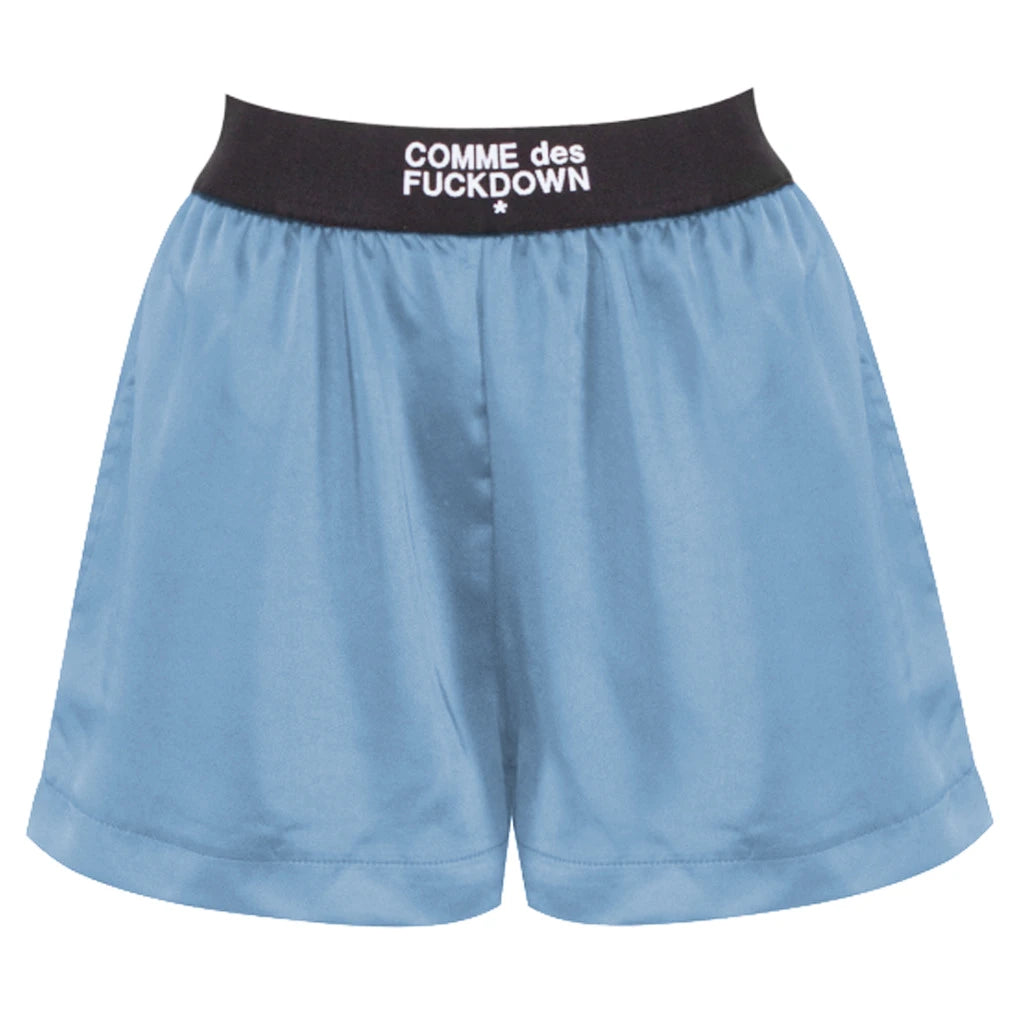 Comme Des Fuckdown shorts Light Blue Woman