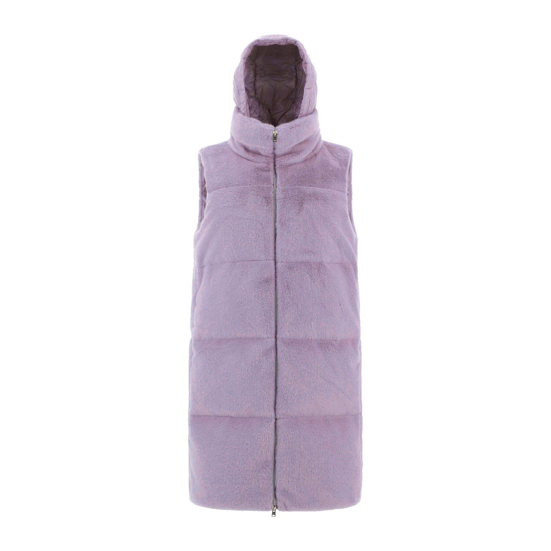 Herno Faux Fur Sleeveles Coat – Siebentaschen