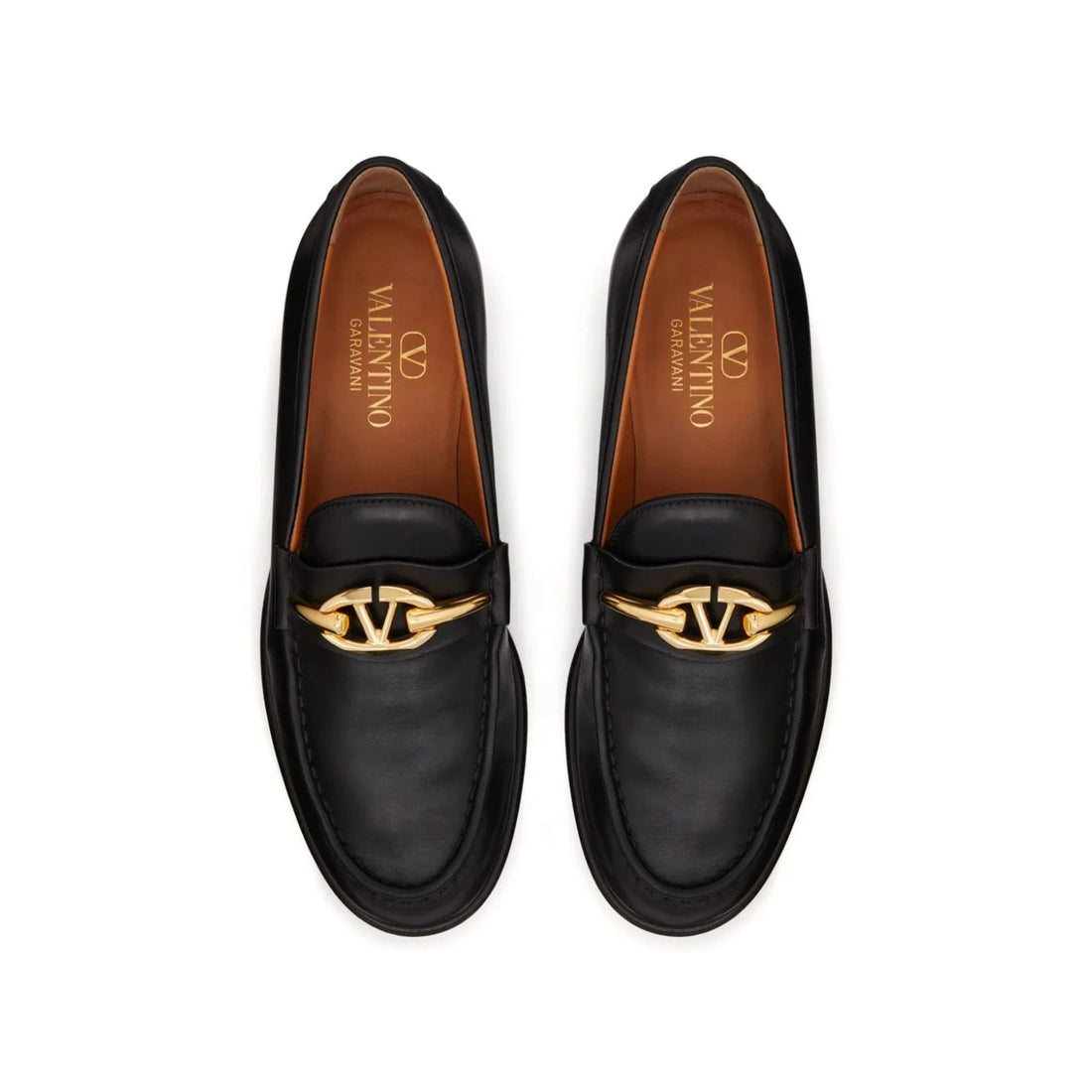 Valentino Garavani V-Logo Moon Leather Loafers
