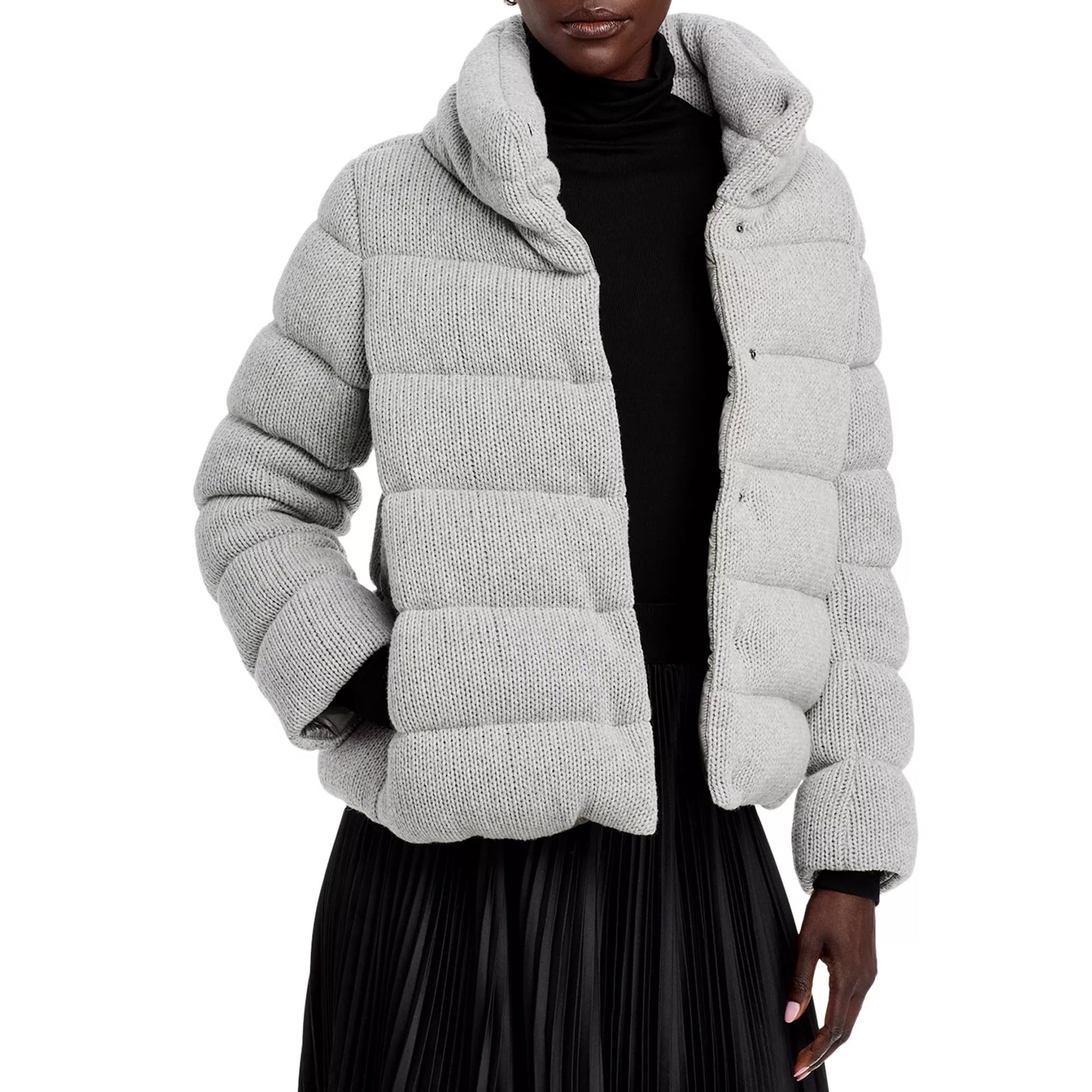 Herno Quilted Knit Bomber Jacket - WOMEN CLOTHING - HERNO - Tluxy New