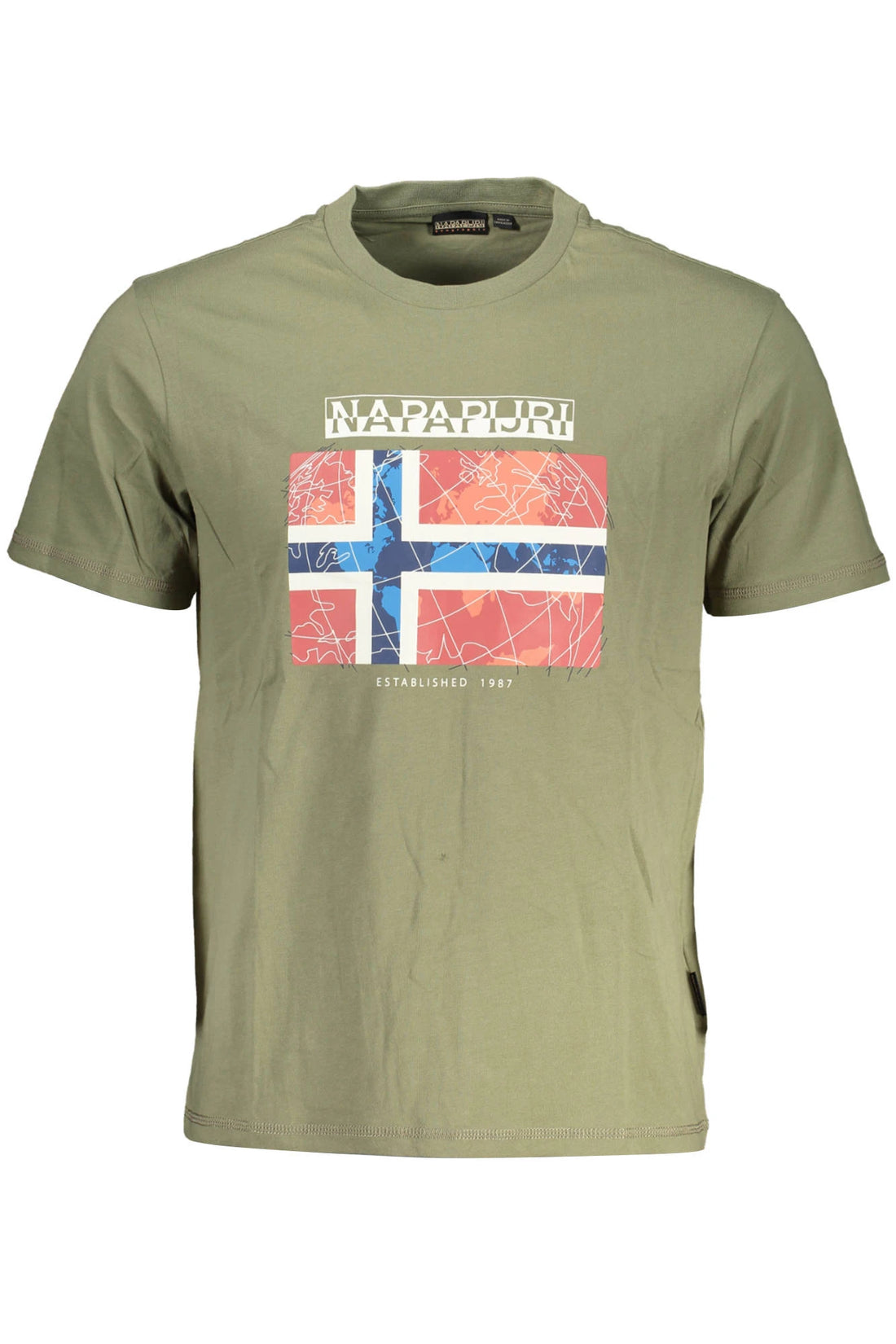 NAPAPIJRI GREEN MEN&#39;S SHORT SLEEVE T-SHIRT