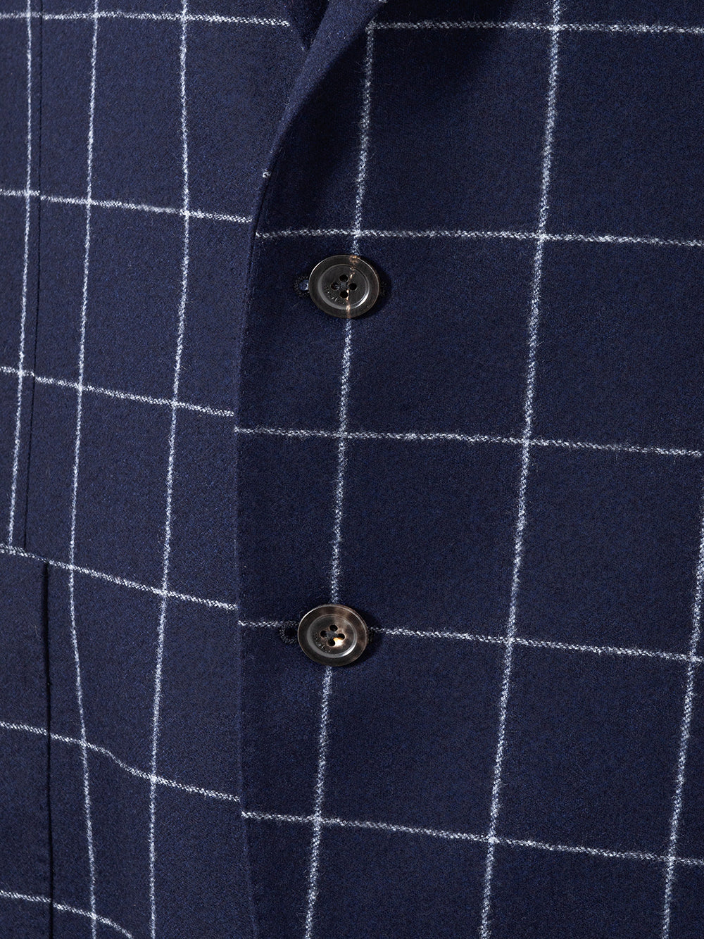 Blue wool jacket with contrasting checks