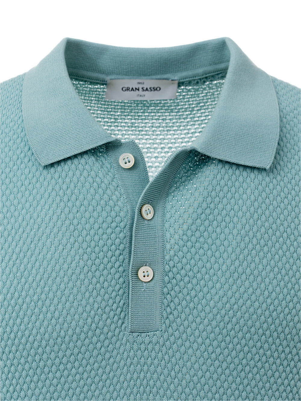 Polo Knitting Pattern in Azzurro Gran Sasso