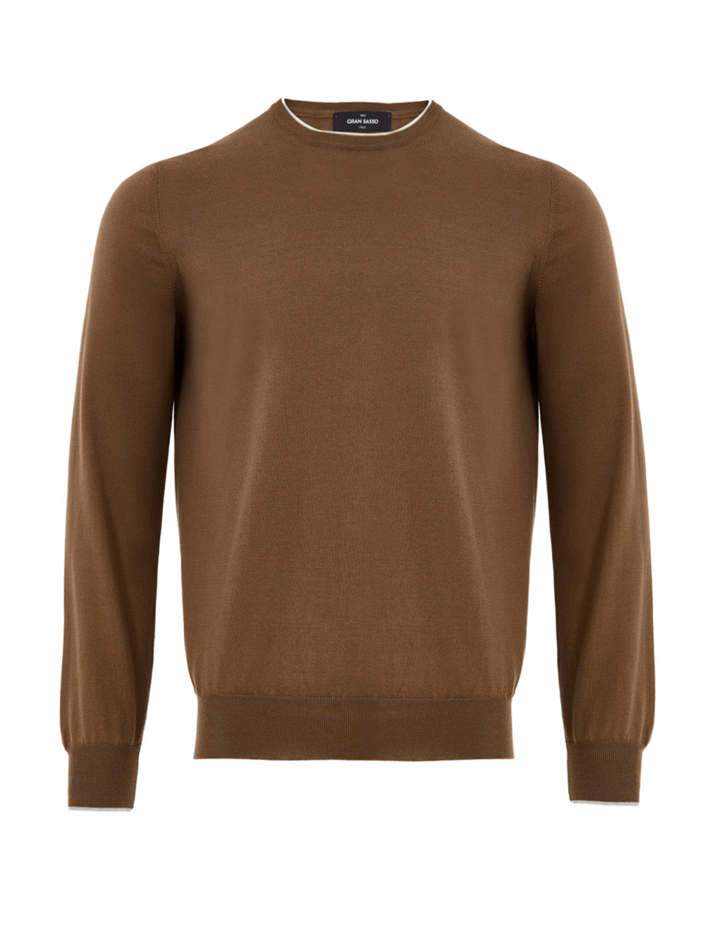 Brown Gran Sasso Silk Blend Crewneck Sweater