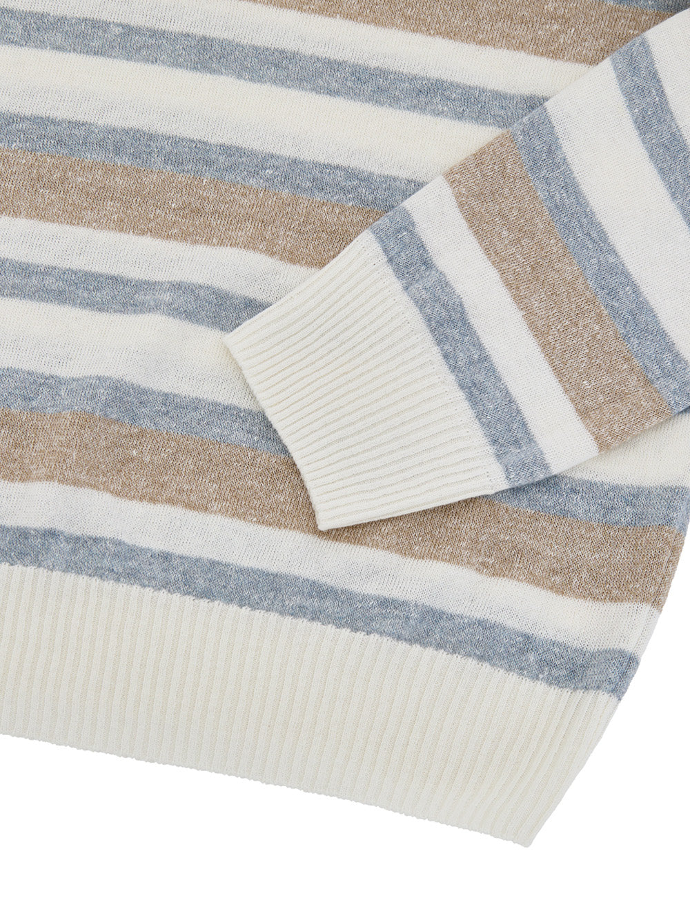 Gran Sasso Multicolor Linen Blend Crewneck Sweater