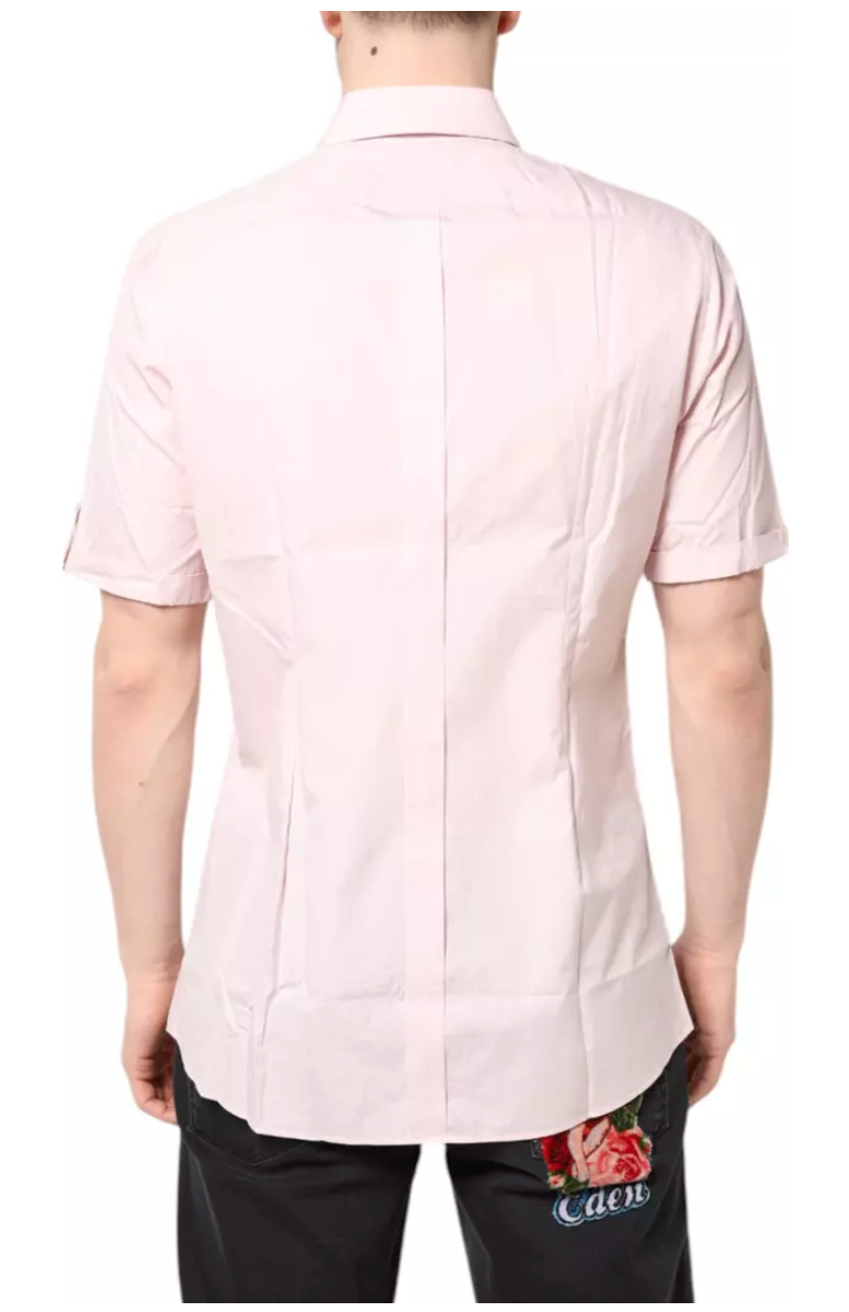 Chemise décontractée à manches courtes en coton blanc Dolce &amp; Gabbana