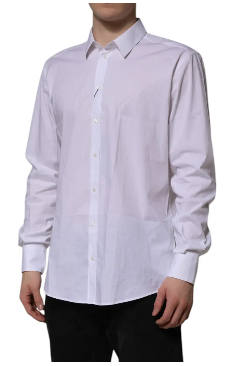 Dolce & Gabbana White MARTINI Long Sleeve Dress Formal Shirt
