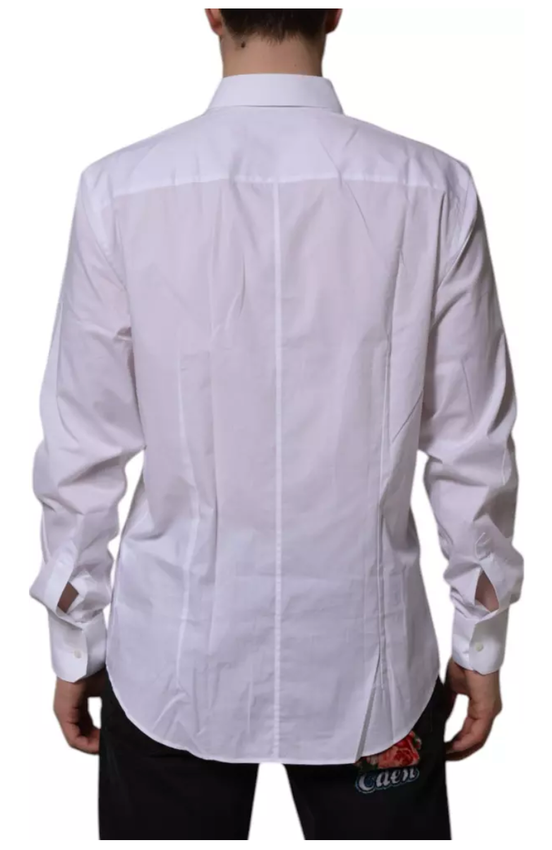 Dolce & Gabbana White MARTINI Long Sleeve Dress Formal Shirt