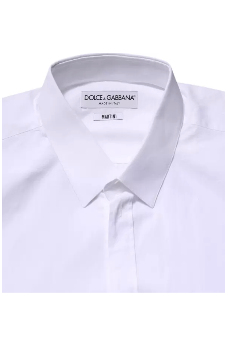 Dolce & Gabbana White MARTINI Long Sleeve Dress Formal Shirt