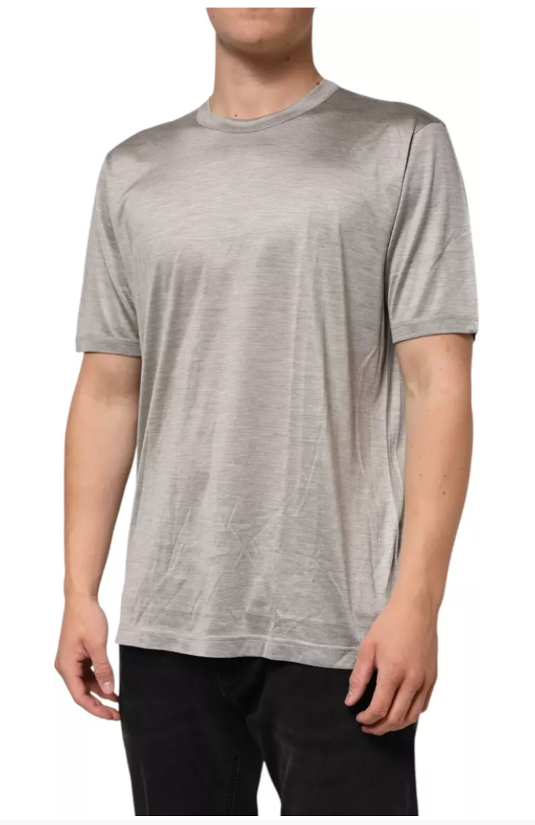 Dolce & Gabbana Beige Hazelnut Silk Shortsleeve Shirt T-shirt