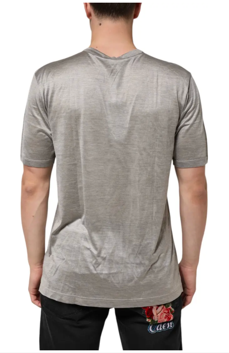 Dolce & Gabbana Beige Hazelnut Silk Shortsleeve Shirt T-shirt