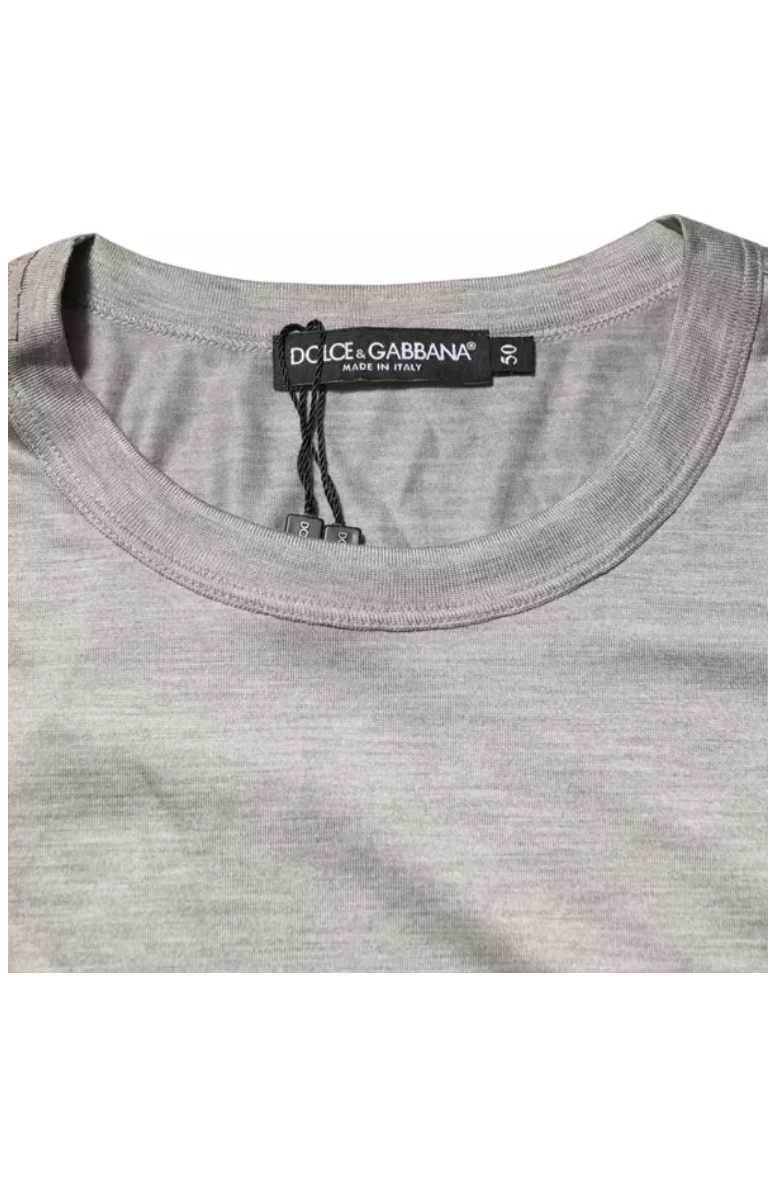 Dolce & Gabbana Beige Hazelnut Silk Shortsleeve Shirt T-shirt