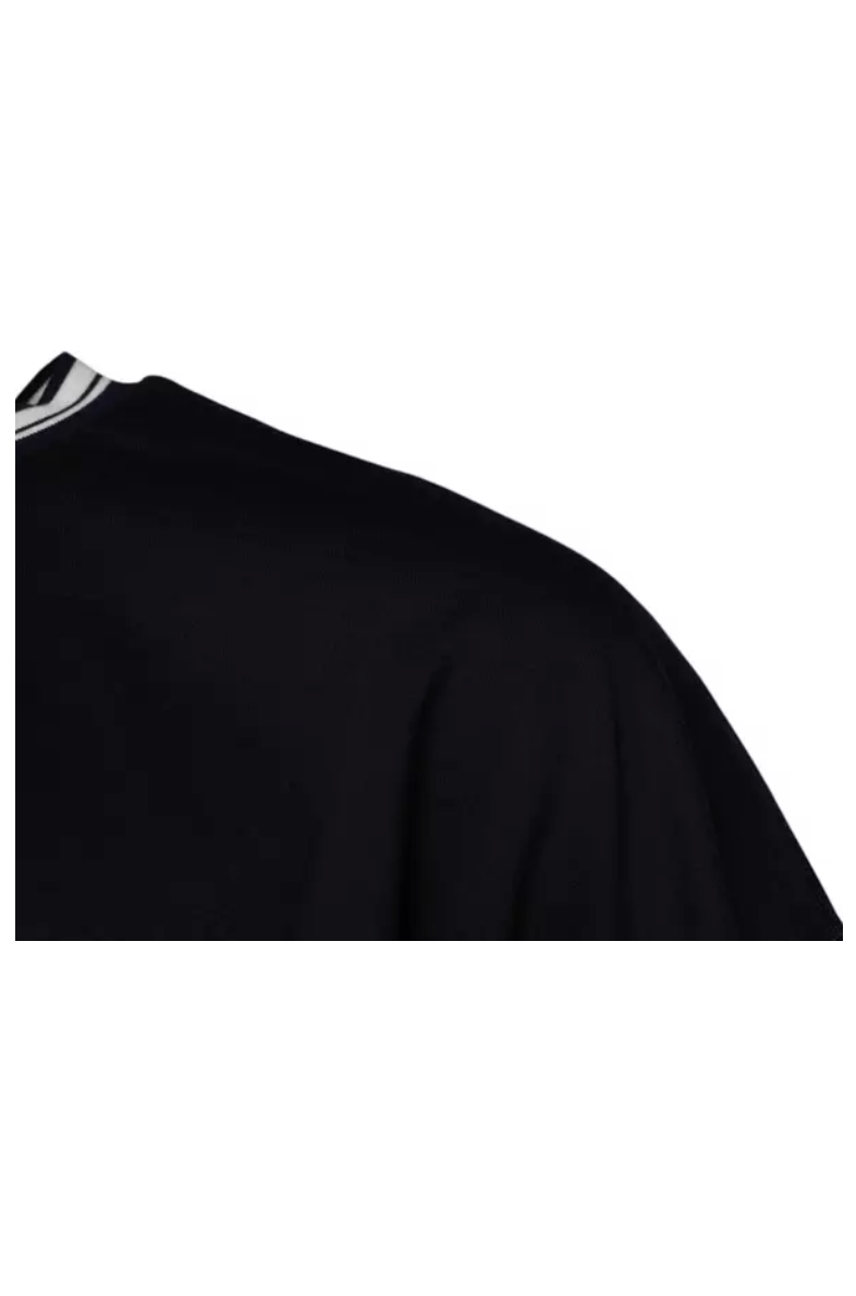 Dolce & Gabbana Dark Blue Logo Crown Cotton Crew Neck T-shirt