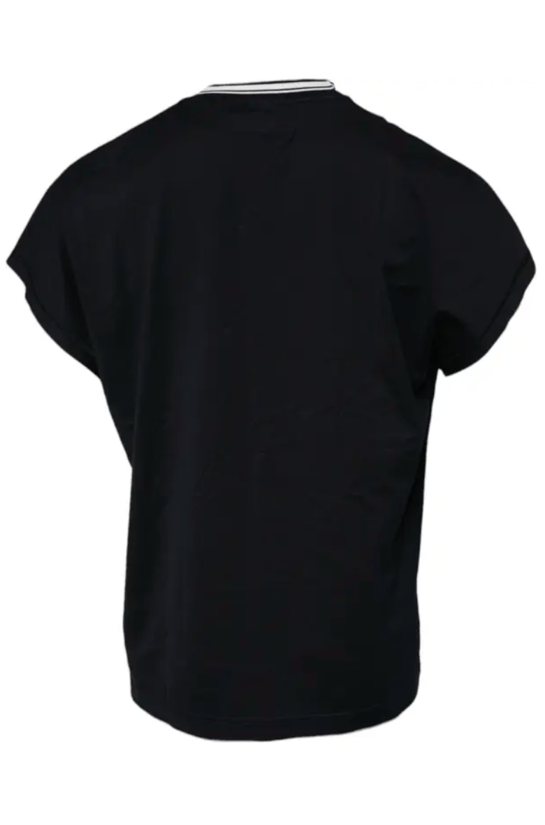 Dolce & Gabbana Dark Blue Logo Crown Cotton Crew Neck T-shirt