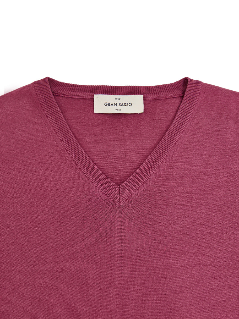 Gran Sasso Purple Cotton V-Neck Sweater