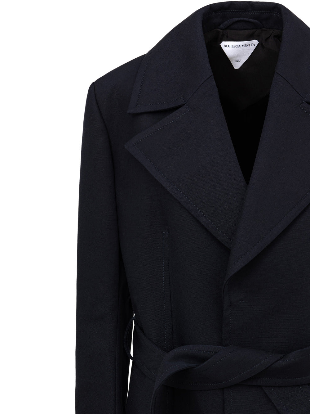 Double Cotton Canvas Trench Coat in Bottega Veneta Blue