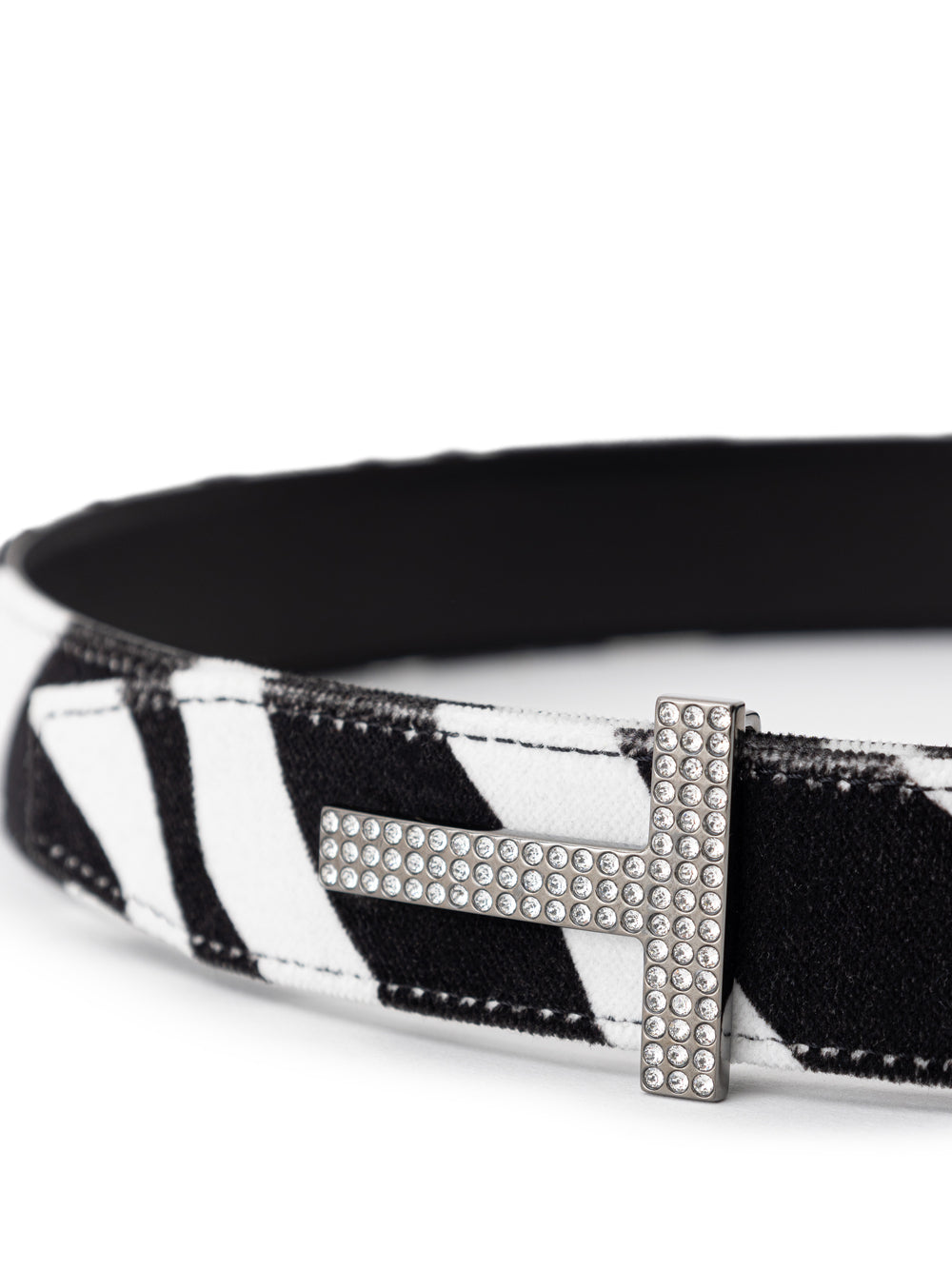 Tom Ford Black/White Velvet Belt