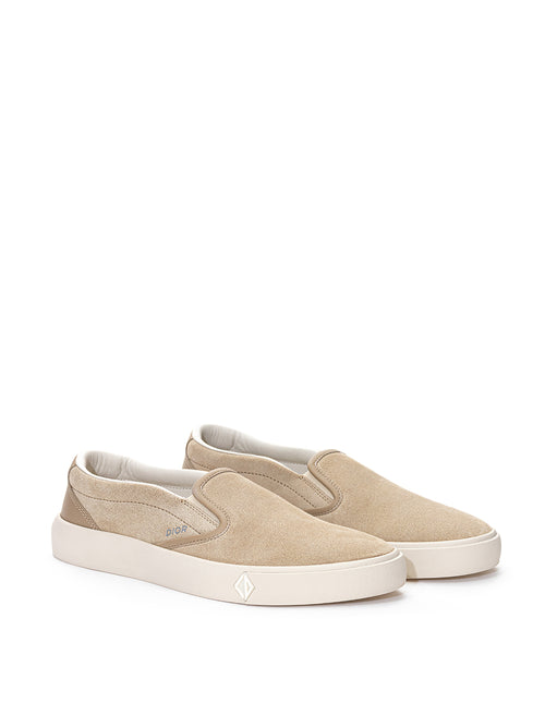 Beige Dior Suede Slip On