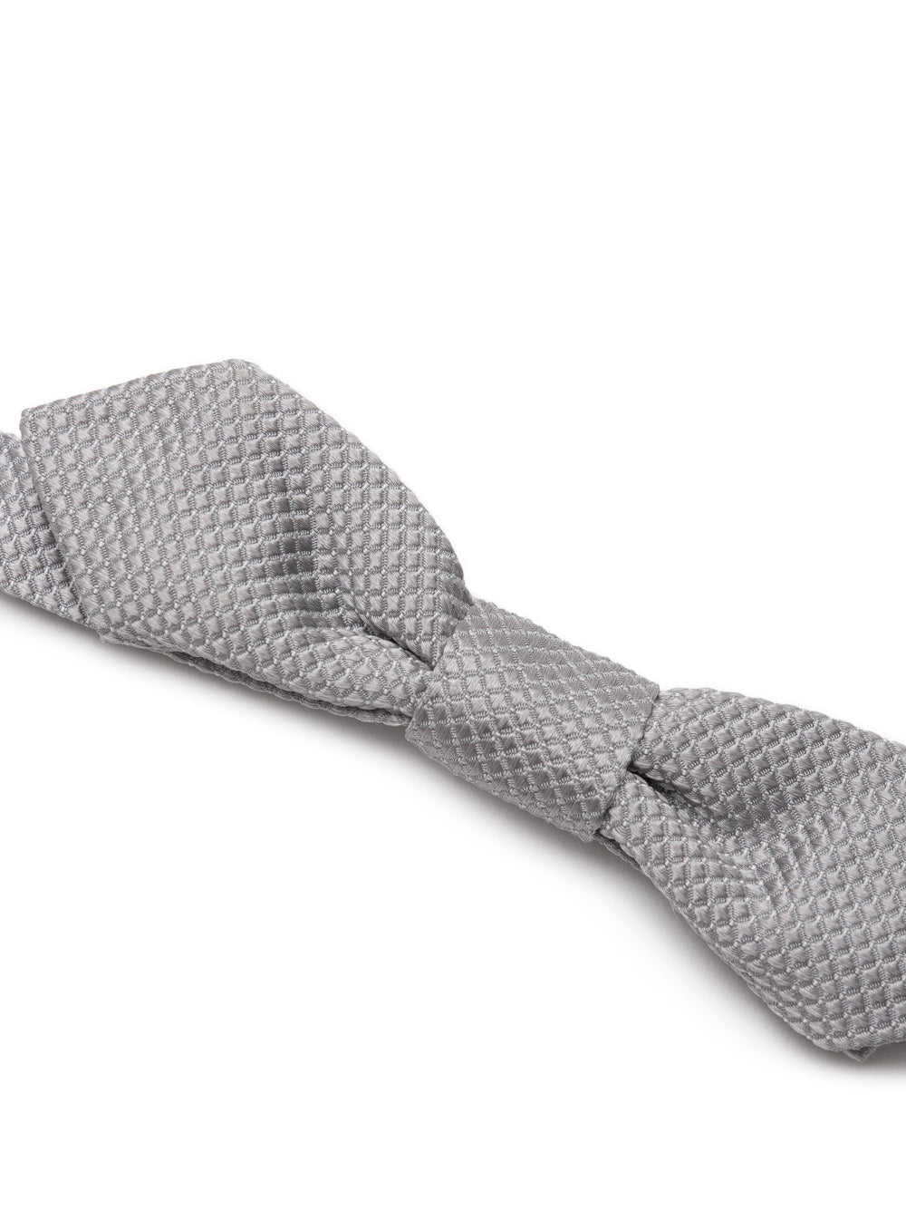 Dolce & Gabbana Silver Silk Embroidery Bow Tie
