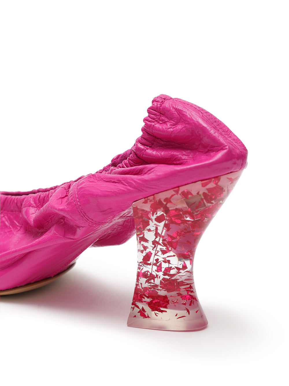 Bottega Veneta Almond Pump in Fuchsia Leather