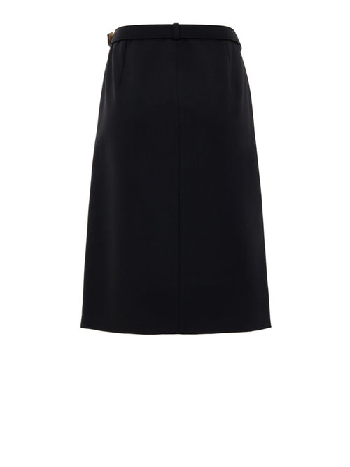 Gucci Black Front-Zip Midi Skirt with Removable Logo Belt – Siebentaschen