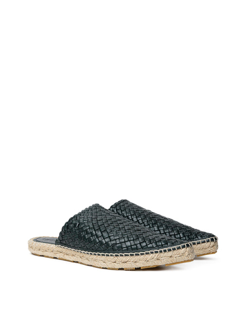 Bottega Veneta Lagoon Dark Green Intrecciato Espadrilles – Siebentaschen
