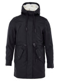 Drawstring Parka in Black with Sheep Fur Moose Knuckles