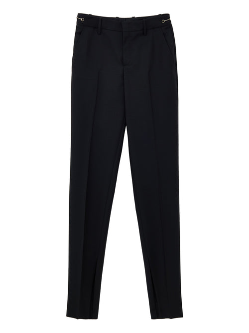 Gucci Men's Black Straight-Fit Trousers with Metal Logo Detail – Siebentaschen