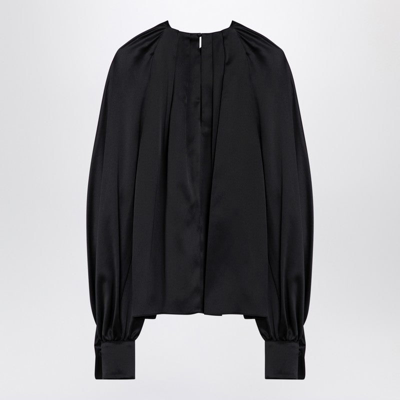 Max Mara Pianoforte Black silk satin blouse